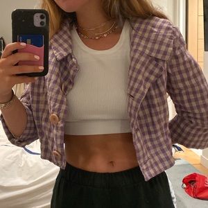 Purple cropped blazer
